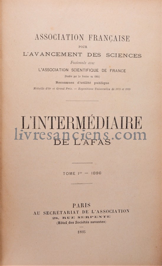 Photo ASSOCIATION FRANCAISE POUR L'AVANCEMENT DES SCIENCES.