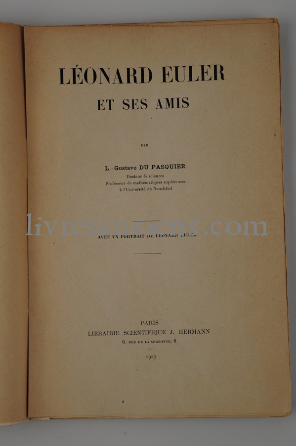Photo DU PASQUIER, Louis-Gustave.&nbsp;